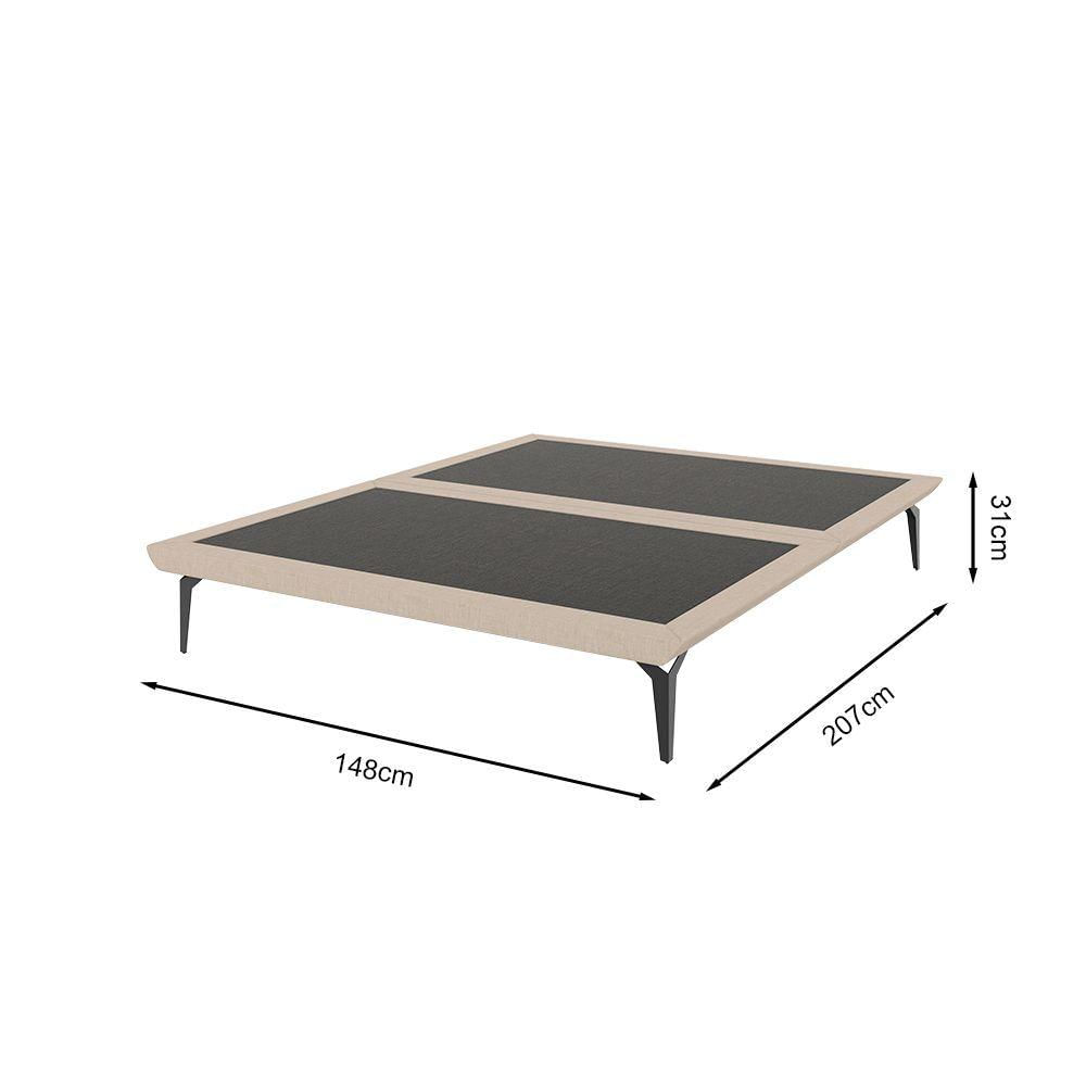 Miniatura Estrutura Para Cama Japonesa Toquio Casal Linho Bege - Luxo Estofados - Cor: Bege