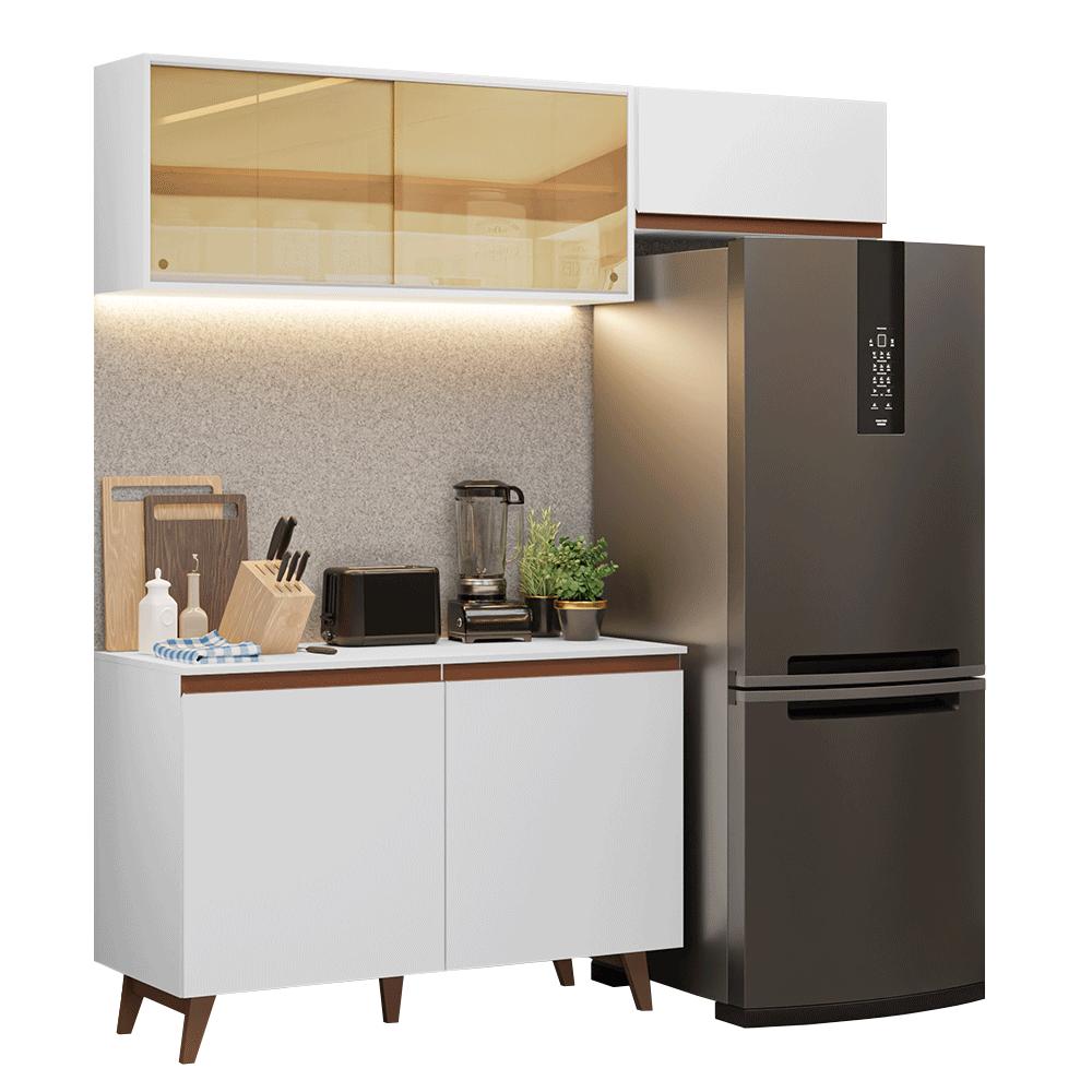Miniatura Armário de Cozinha Compacta 190cm Branco Reims Madesa 09 Branco