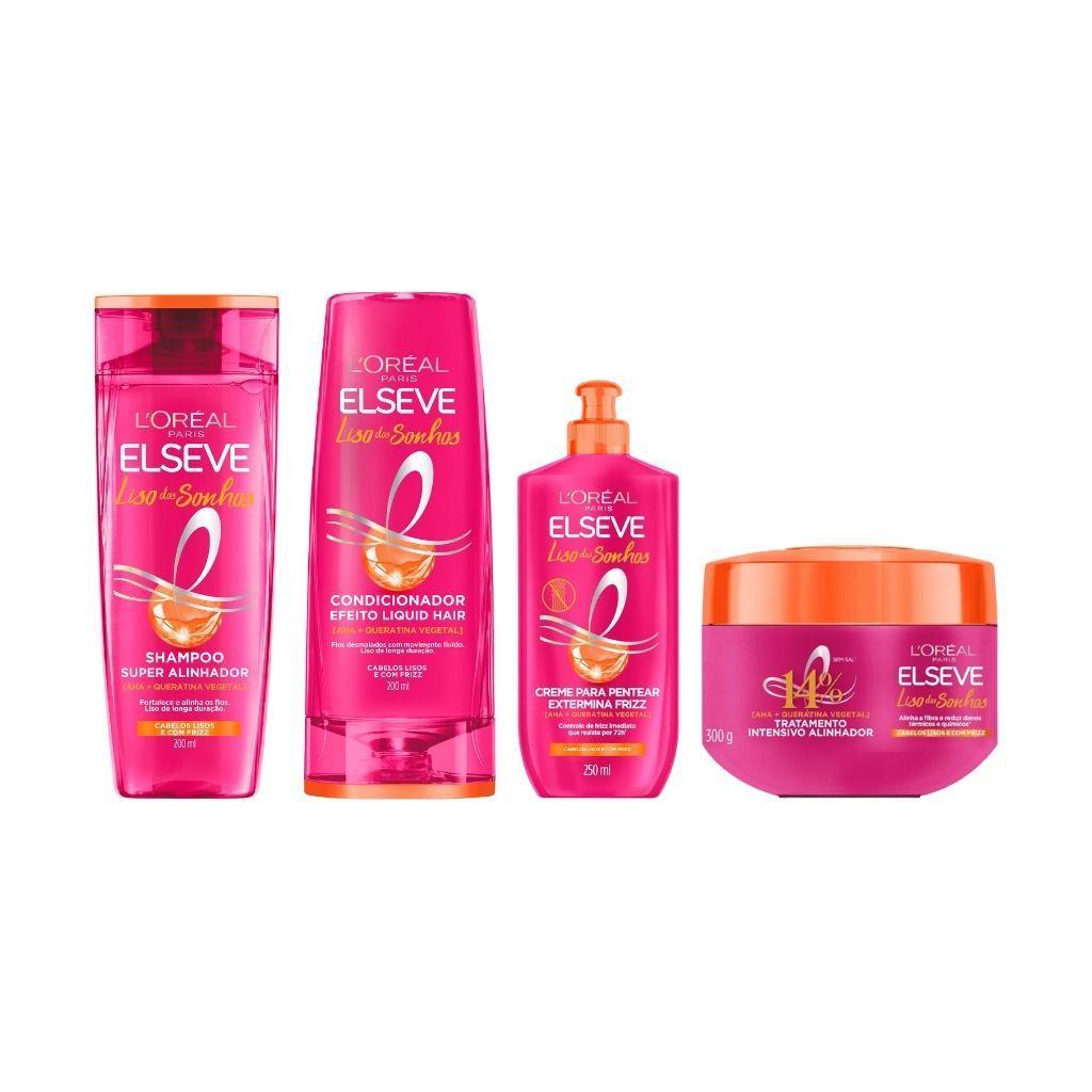 Miniatura Kit Elseve Liso Dos Sonhos Sh +Cond+Creme Trat+Creme Pentear