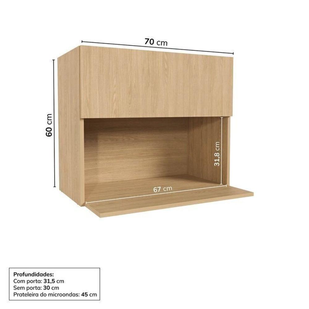 Cozinha Modulada 5 Peças 3 Aéreos 2 Balcões Nara Cabecasa Madeiramadeira Avena