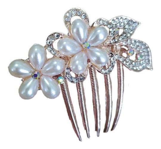 Miniatura Arranjo Enfeite Cabelo Noiva Dama Dourado - Duas Flores