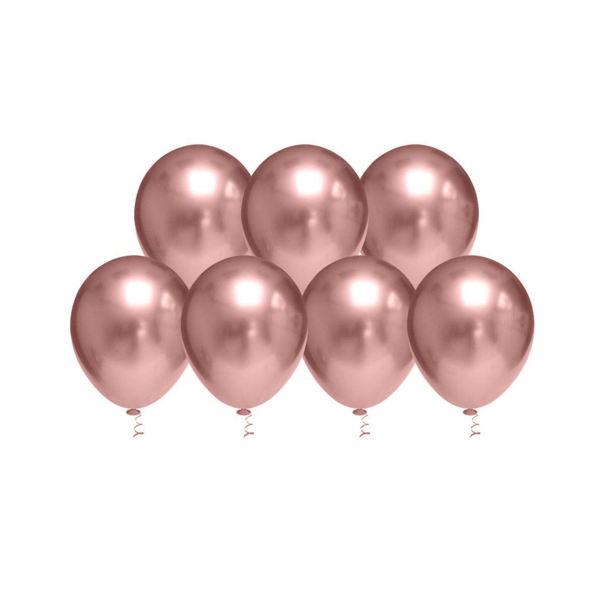 Miniatura Bola Rose Gold Decoração P Festa 25 Unidades Balloon Cake