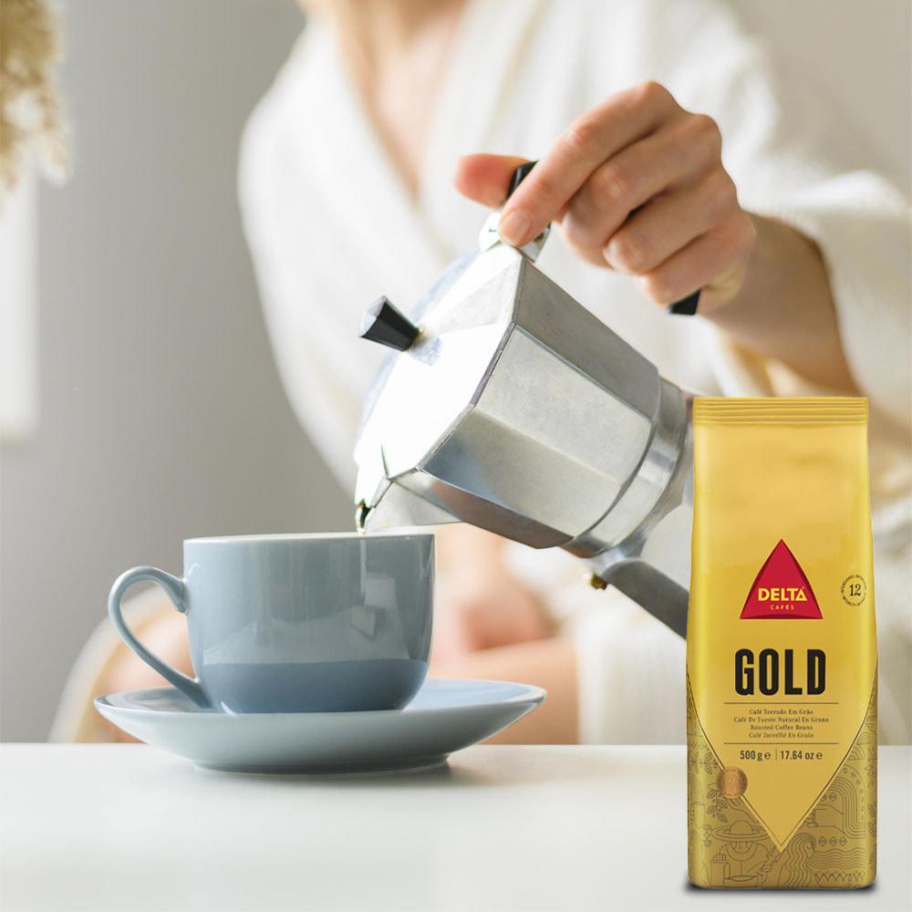 Miniatura Café Em Grãos Delta Cafés Gold Int 12 Kit 5 Pacotes De 500G