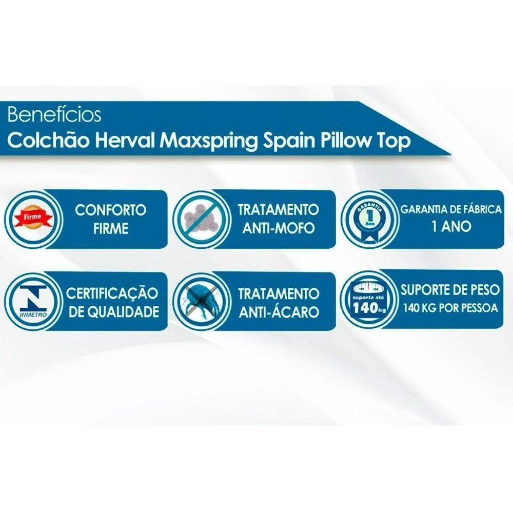 Miniatura Cama Box King: Colchão Molas Herval Maxspring Spain + Base Crc Courano White(193X203)