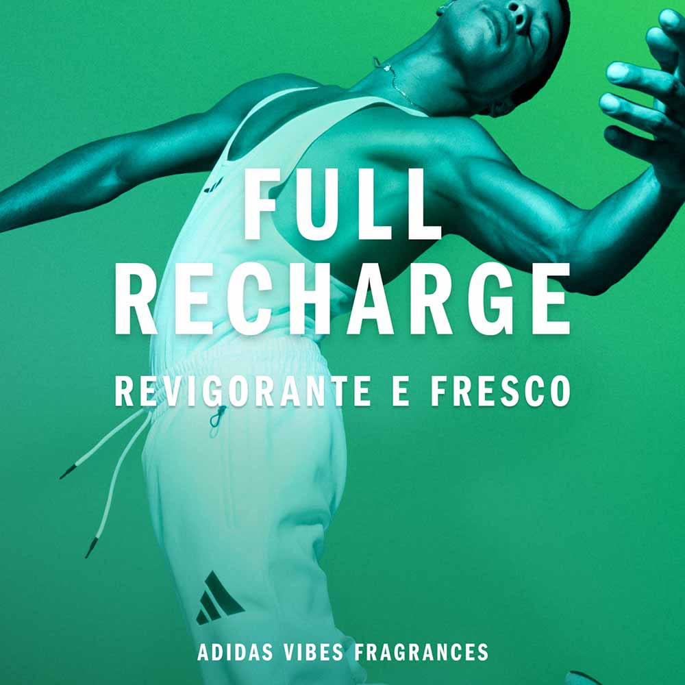 Miniatura Perfume Vibes Full Recharge Adidas Masculino Eau de Parfum 30ml