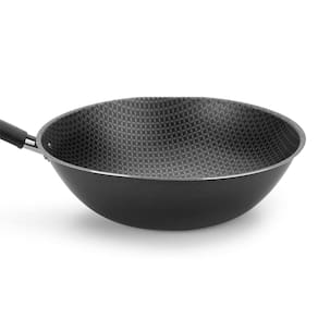 Miniatura Frigideira Wok Multiflon Essencial Oriental com Revestimento Antiaderente Ultra 7 Preto - 28 cm