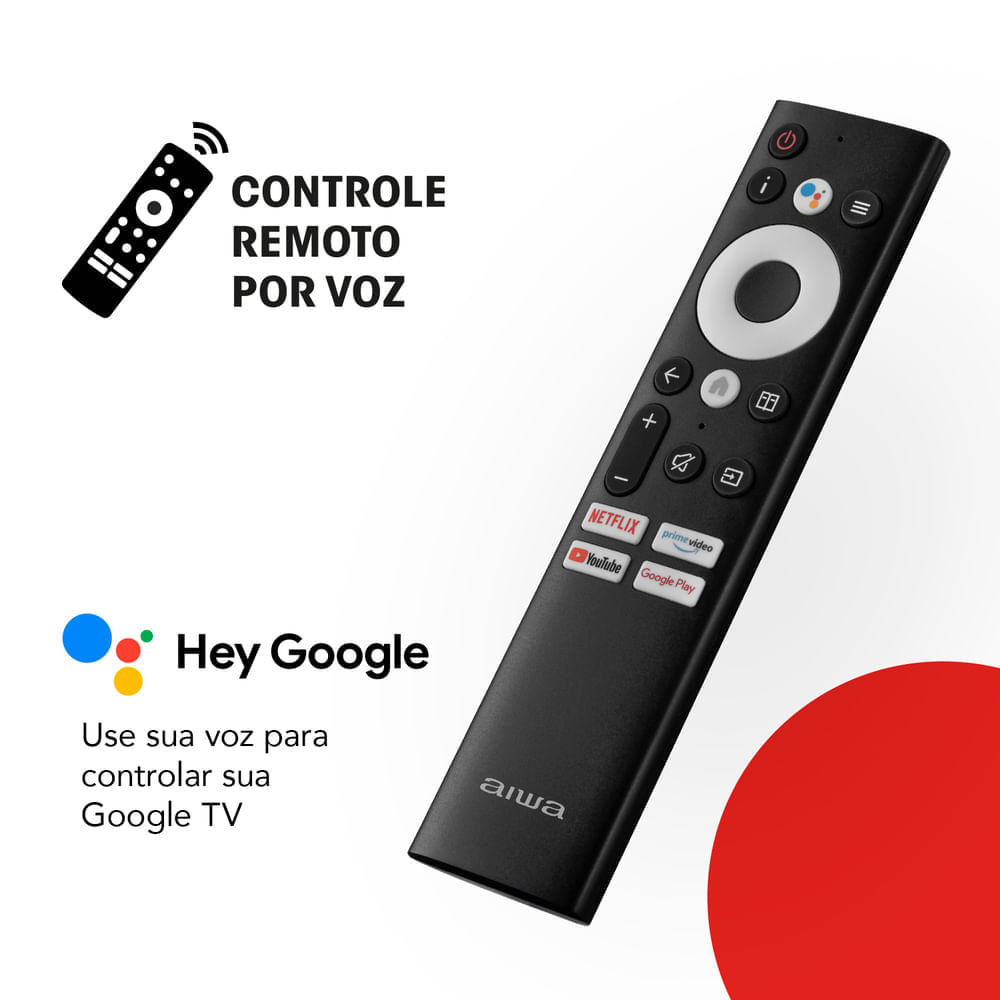 Miniatura Smart TV AIWA 65” GOOGLE TV 4K Comando de voz Dolby Vision&Atmos AWS-TV-65-BL-01-G TV 65 GOOGLE INF AWS-TV-65-BL-01-G