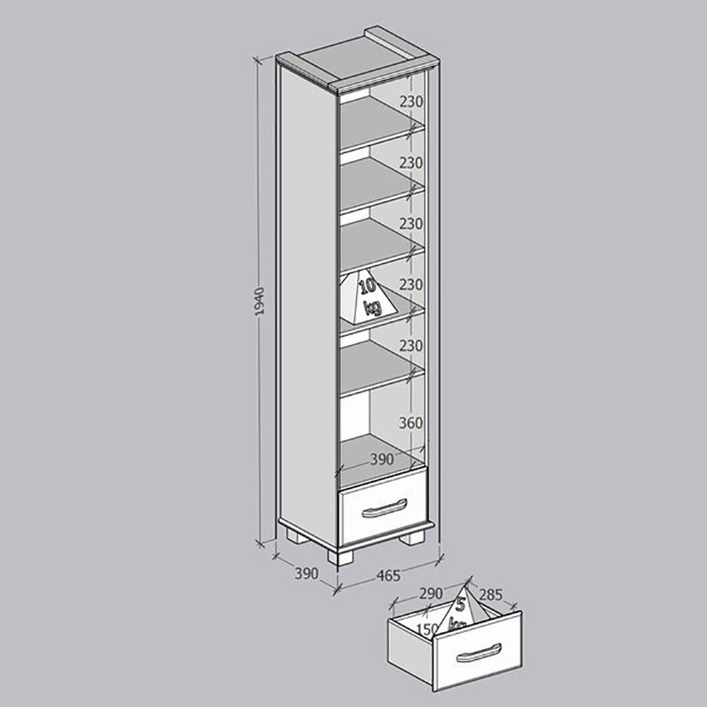 Miniatura Sapateira 1 Porta Espelho Madeira Maciça 194x47 Cm 2255 Freijo Milani Store