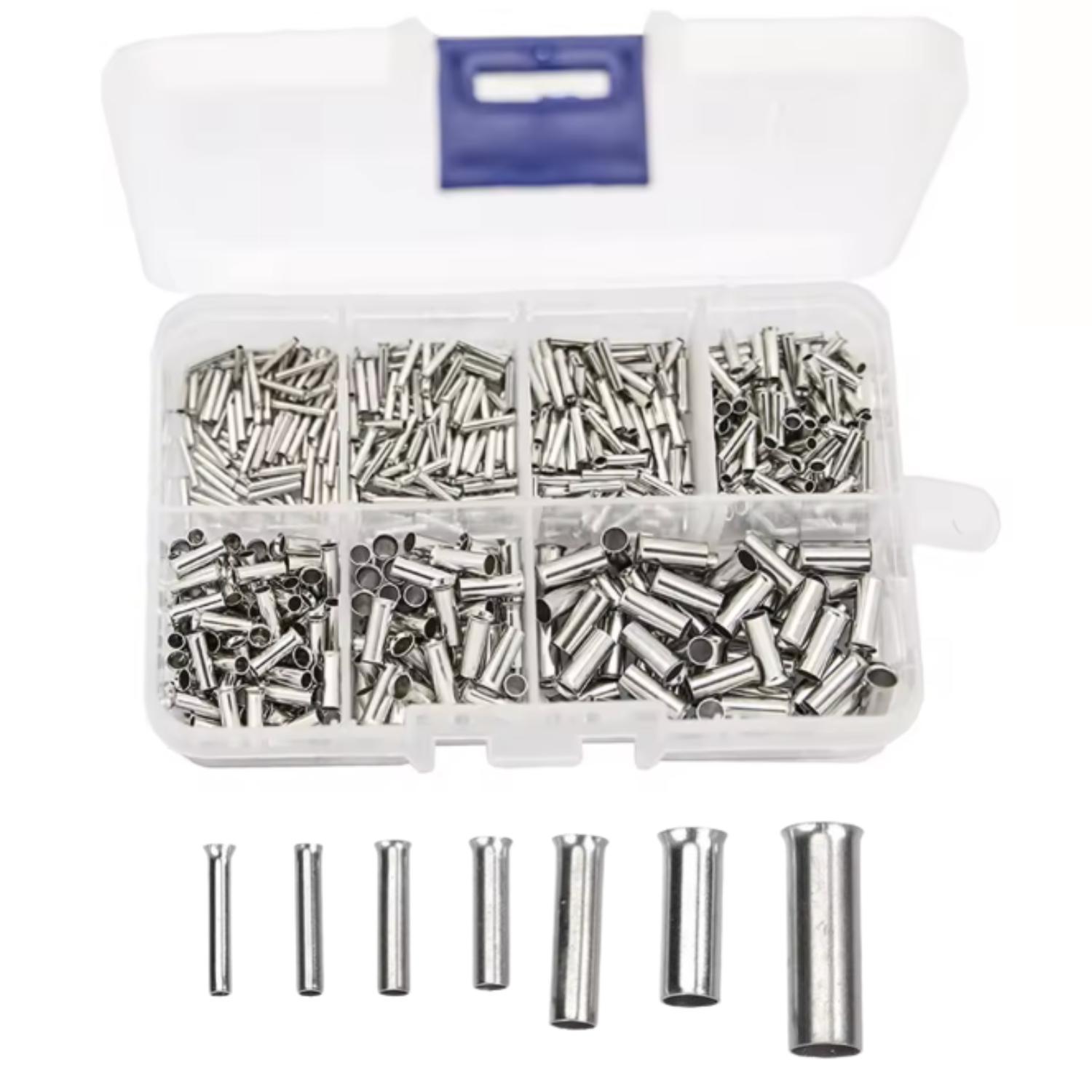 Miniatura Kit 600 Terminal Fio Cabo Cobre Tubular 0.5 A 6Mm 22-10 Awg
