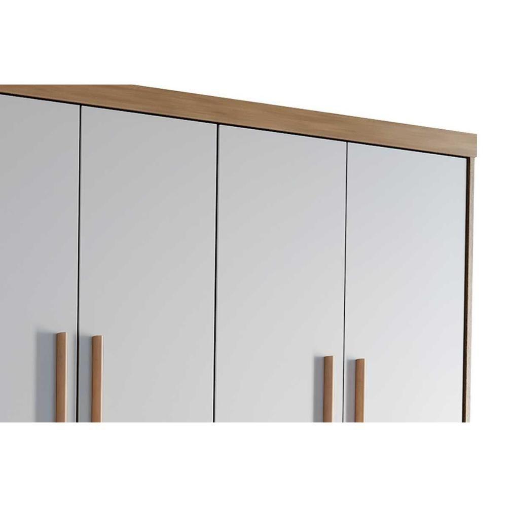 Miniatura Guarda Roupa 4 Portas E 2 Gavetas Naturale-off White - Rufato