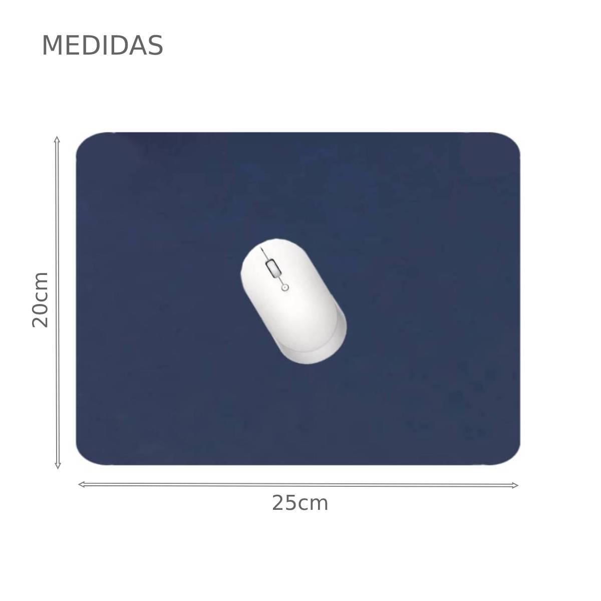 Miniatura Kit 10 Mouse Pad 25X20Cm Couro Eco Impermeável Azul Marinho