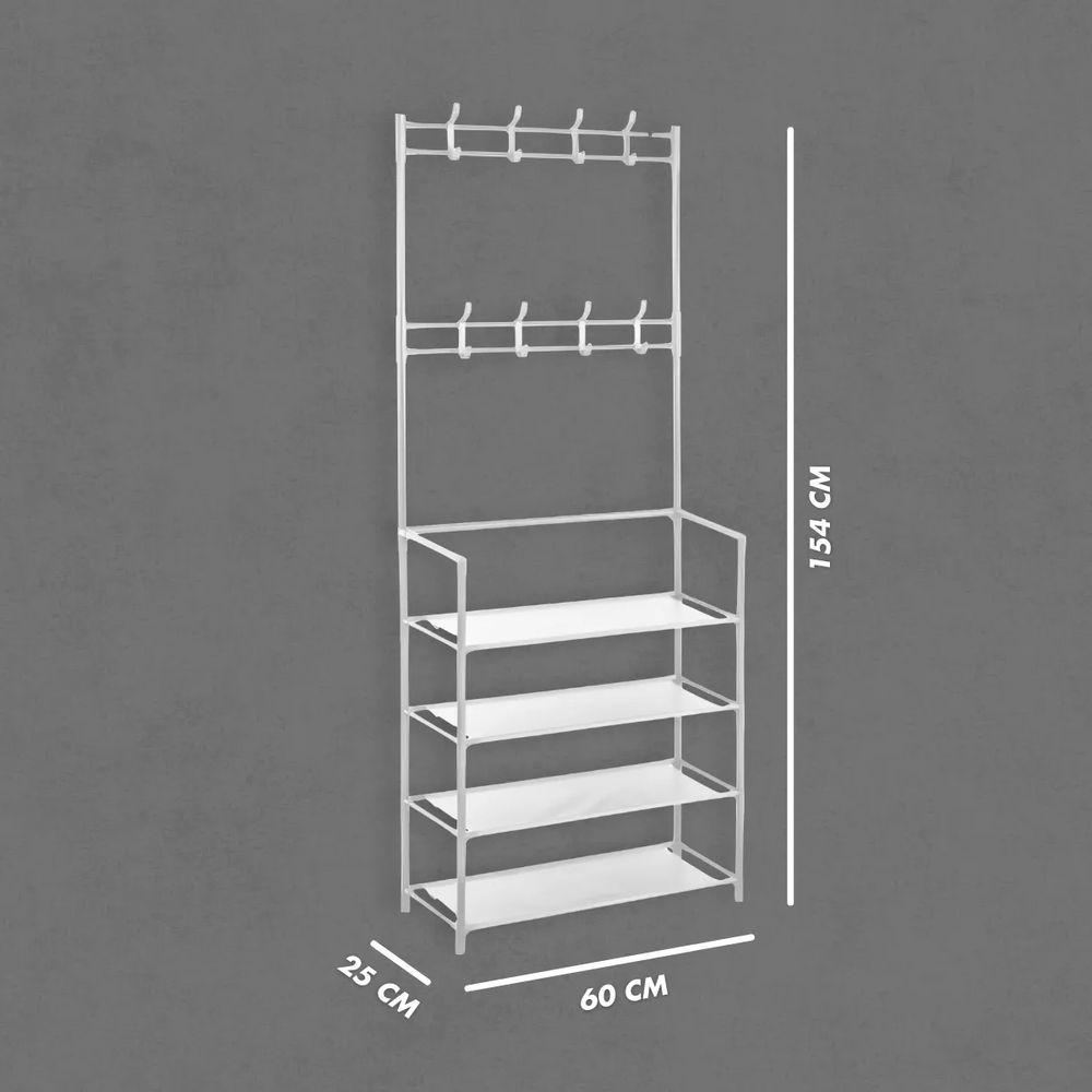 Miniatura Sapateira Organizadora Com Ganchos 4 Prateleiras Ideal Para Quem Busca Organização E Otimização De Espaço