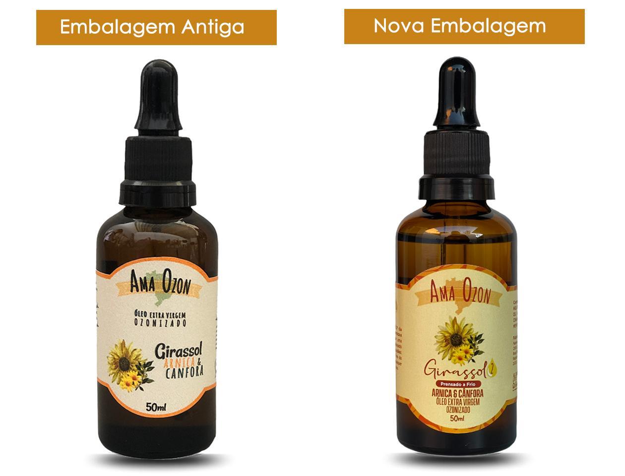 Miniatura Óleo Ozonizado Arnica E Canfora Óleo De Ozônio Girassol 50Ml