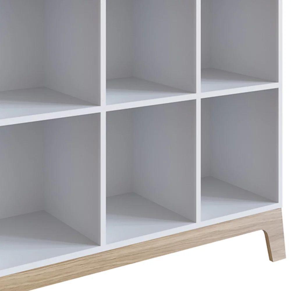 Miniatura Estante Infantil Com 6 Nichos Organizadores 93cm Favo De Mel 008 Branco - Completa Móveis