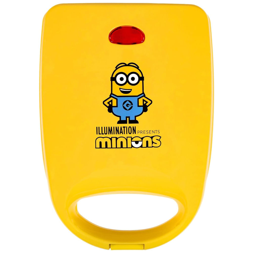 Miniatura Sanduicheira com Placas Antiaderente Temática Minions, 110V 520W, Uncanny Brands, Amarela 110v