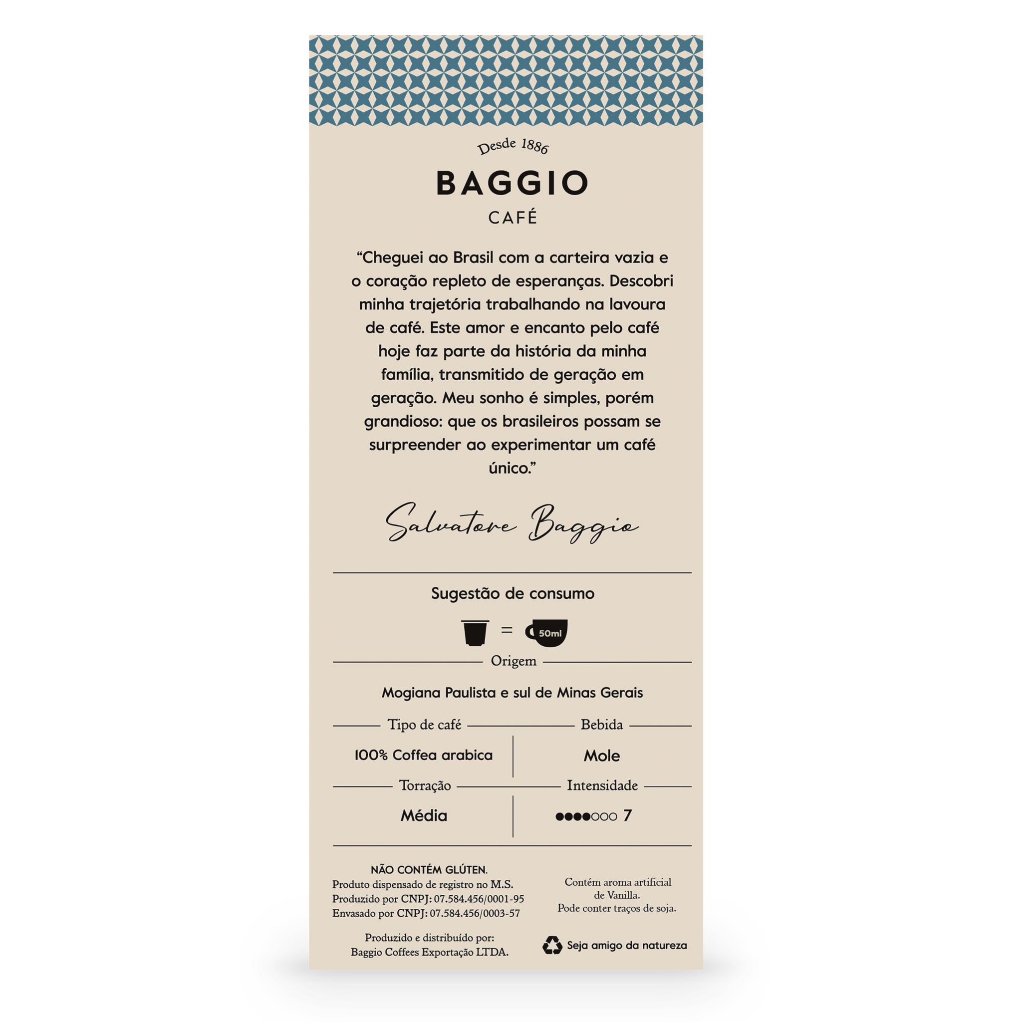 Miniatura Café Gourmet Baggio Aromas Vanilla - Cápsulas Nespresso®