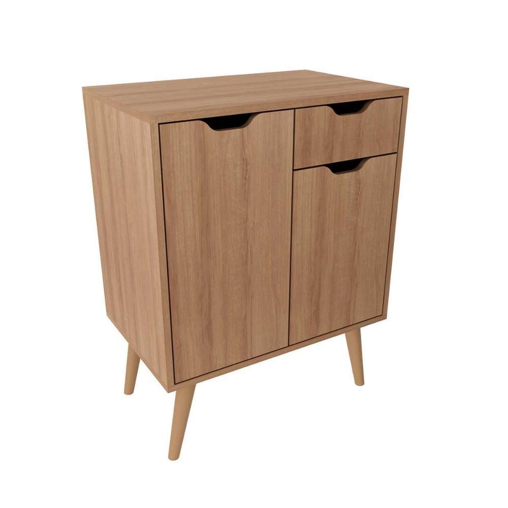 Gabinete Para Banheiro Com 2 Portas E Pés Estilo Retrô 80 Cm amêndoa Amêndoa