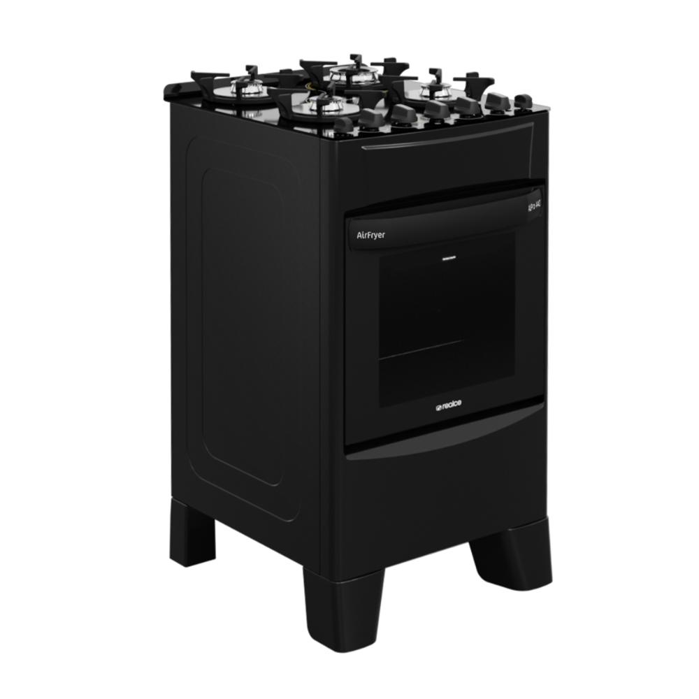 Miniatura Fogão 4 Bocas a Gás/Elétrico com AirFryer 127V Alpro 440 Realce CR231 Preto