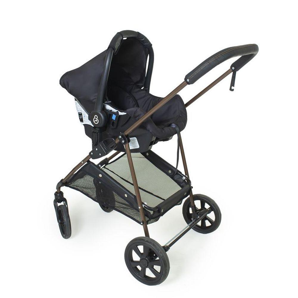 Travel System Galzerano Carrinho De Bebê Napoli Preto Com Cobre