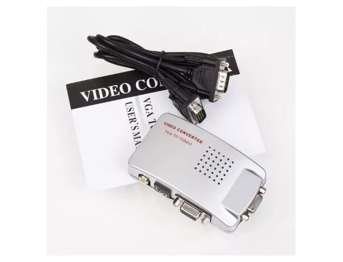 Miniatura Conversor PC TV De Vga Para AV com Saídas S-vídeo E Vga Rca