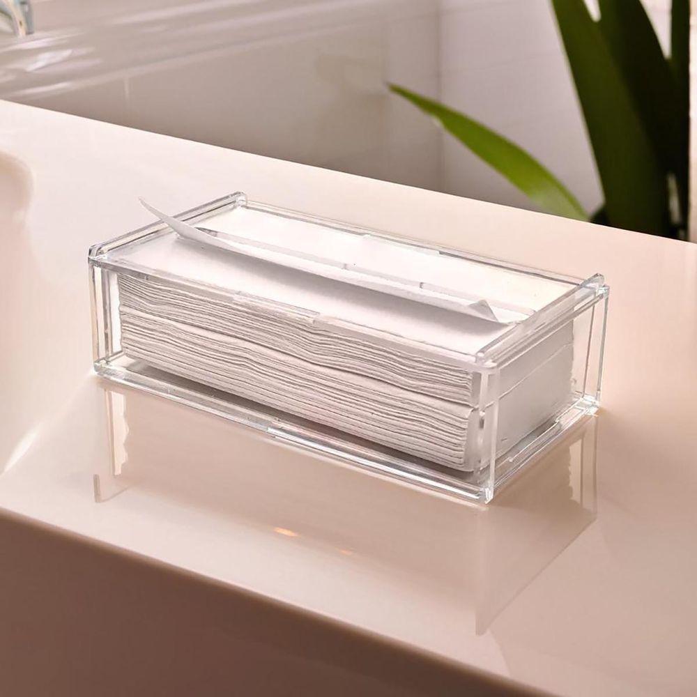 Miniatura Porta Papel Toalha Interfolha Acrílico 4mm Transparente Toalheiro Porta Papéis Papeleira Desmontável