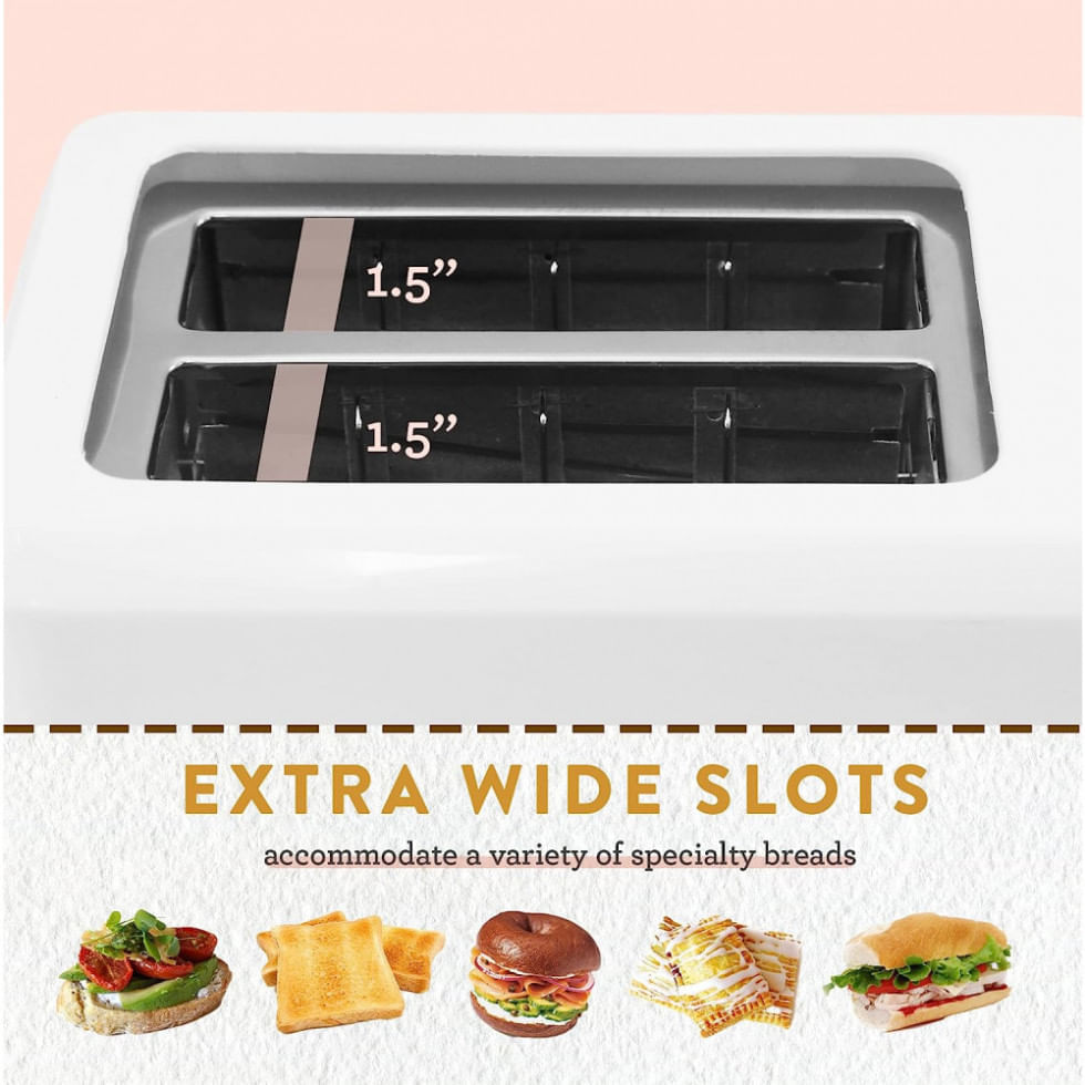 Miniatura Torradeira Elétrica 2 Fatias com 7 Níveis de Tostagem e Bandeja de Migalhas Removível, 110V 1300W, Elite Gourmet EC...