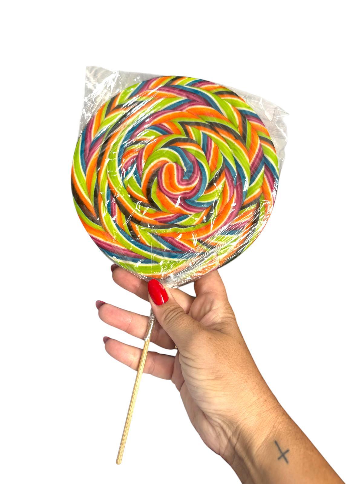 Kit 2 Pirulitos Gigantes 250 Gr Psicodélicos 16Cm Coloridos