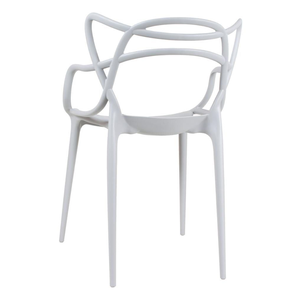 Miniatura Kit 4 Cadeiras + 2 Banquetas Altas Masters Allegra Cinza Claro