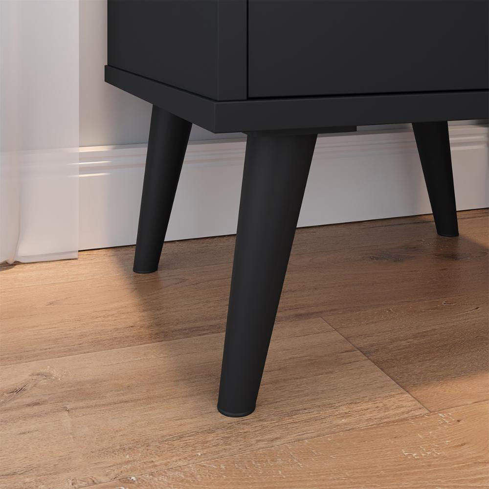 Miniatura Kit Decorativo Quarto Casal Penteadeira Suspensa Gloss Mesinha Lateral Estilo Preto|Freijó Cabeceira Cama Box Queen Bia 1.60 Marrom Suede - RPM Móveis