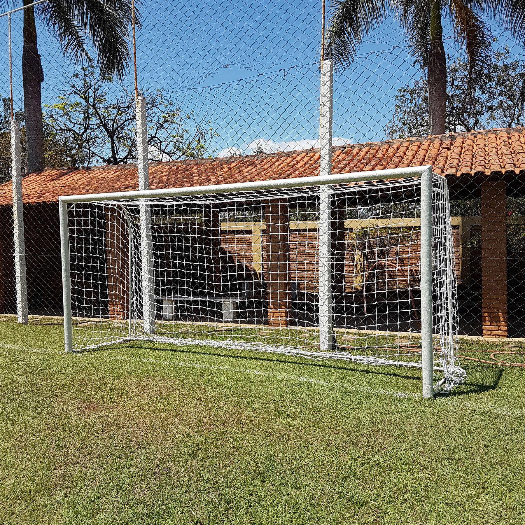 Miniatura Par Rede Trave De Gol Futsal Fio 4 Seda Futebol De Salão