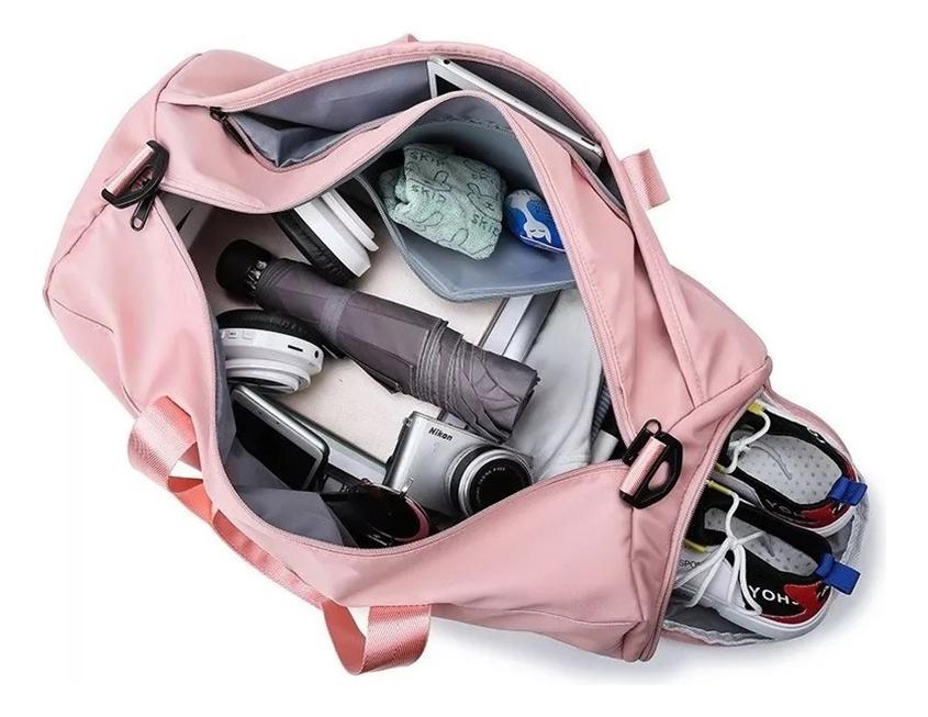 Miniatura Bolsa Mala Mochila T60 Academia Bagagem Viagem Cor Rosa Clar