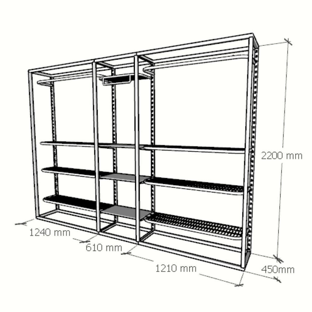 Miniatura Closet Araras, Guarda Roupas Aberto Industrial Com 21 Peças Preto Fdprp440