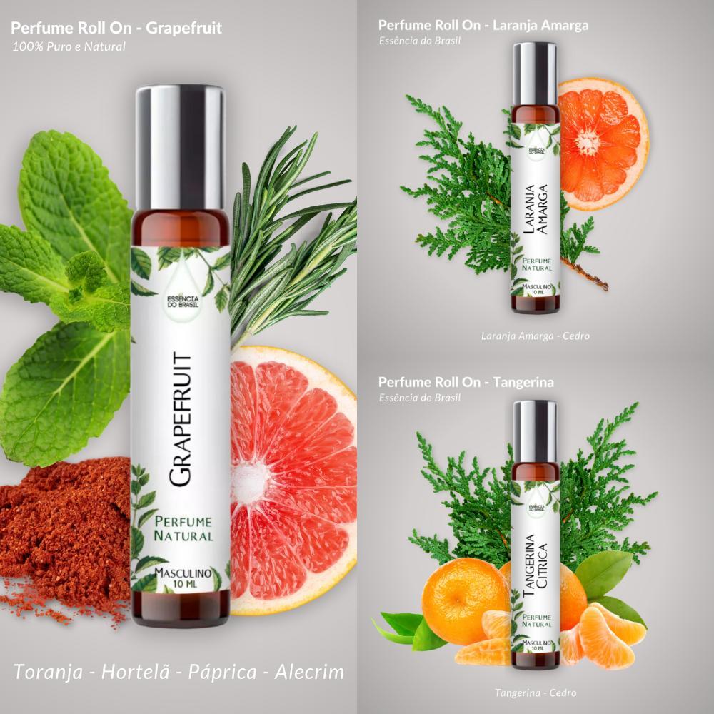 Miniatura Kit 3 Perfumes Roll On 10Ml - Fragrância Frutada Para Homens