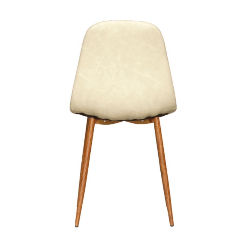 Miniatura Kit 4 Cadeiras Tânia Rivatti Em Poliuretano (pu) Nude Base Nogueira