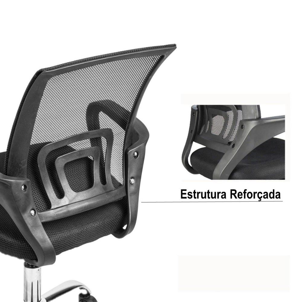 Cadeira Escritorio Tela Mesh Cadeira para Escritório Tok OR Design Preta