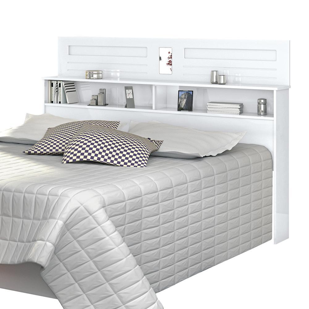 Miniatura Cabeceira Cama Box Queen 1,60 Florença com Nicho e Espelho - Branco