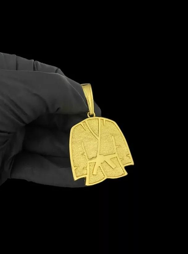 Miniatura Pingente Kimono Faixa Preta G - Banhado A Ouro 18K