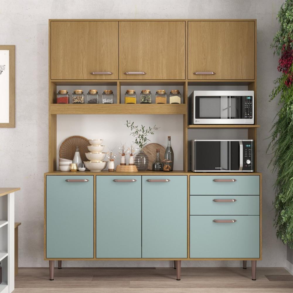 Miniatura Armário Cozinha Luna 170 Cm de Largura Forno e Micro Luna Grey