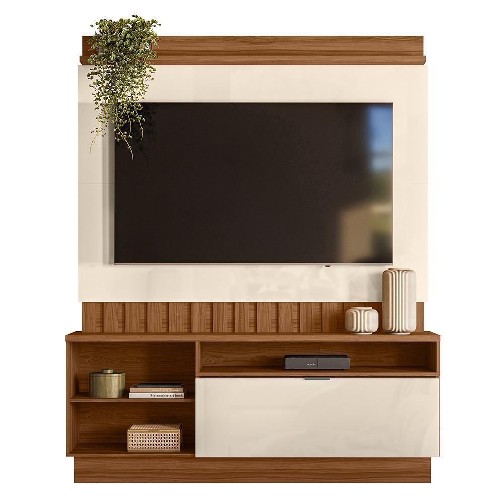 Miniatura Estante Home Diamantina 150cm Amêndoa-off White Para Tv Até 60? - Mobler Amêndoa-off White