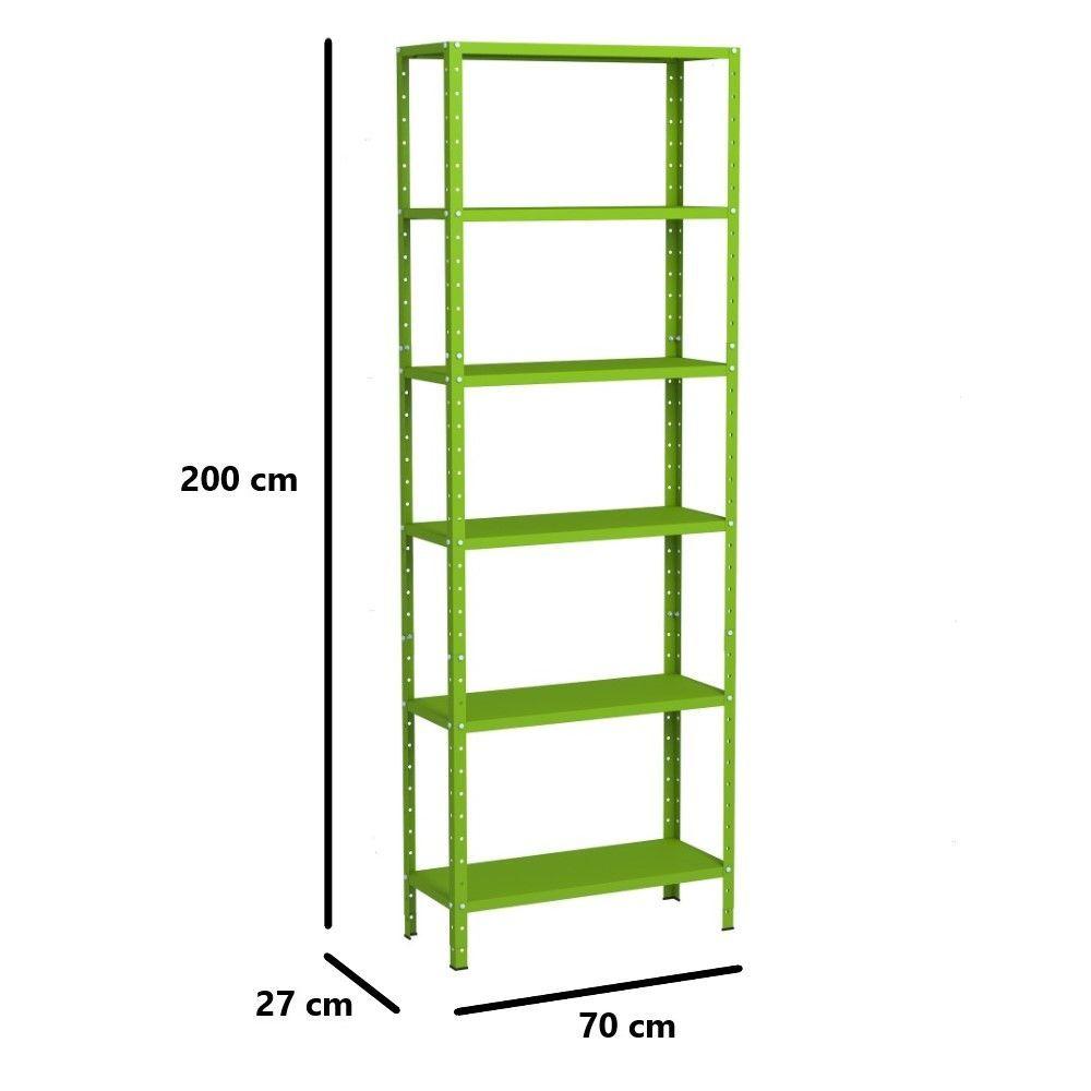 Miniatura Estante Aço 6 Prateleiras Livros Cozinha Quarto Eaf013 Verde