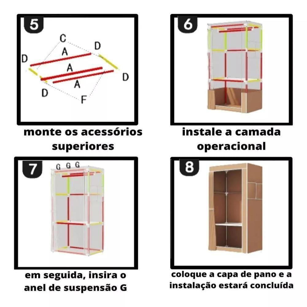 Miniatura Guarda Roupa Dobravel Portatil Com Cabideiro Prateleira Multiuso Organizador Infantil Adulto Praia Brinquedos Preto
