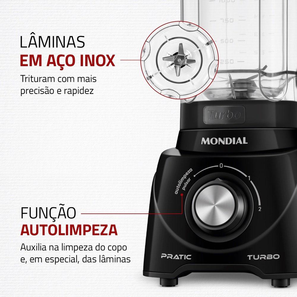 Miniatura Liquidificador Pratic Turbo L98B Mondial Preto 127V