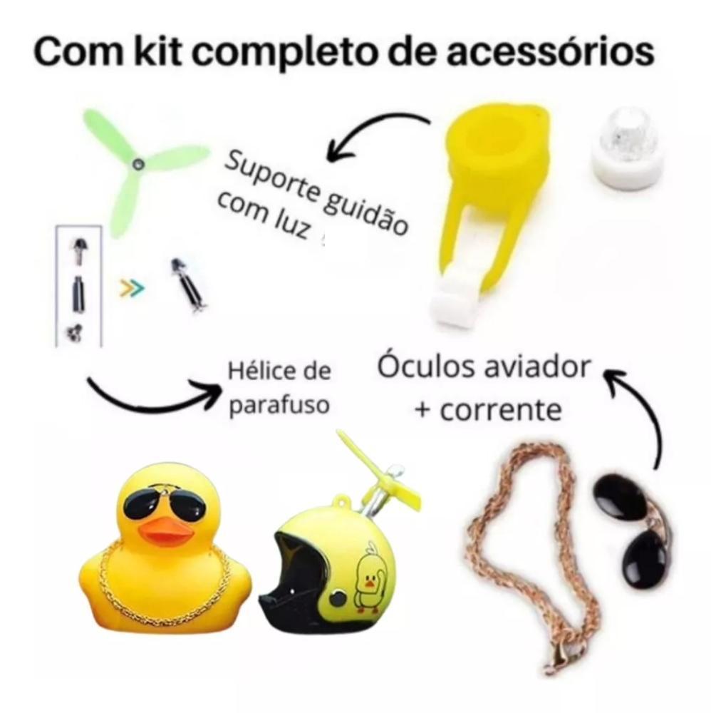 Miniatura Buzina Patinho Pato Guidão Bicicleta Bike Moto Led Hélice