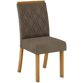 Miniatura Conjunto com 2 Cadeiras Henn Attuale Nature em Suede Bege