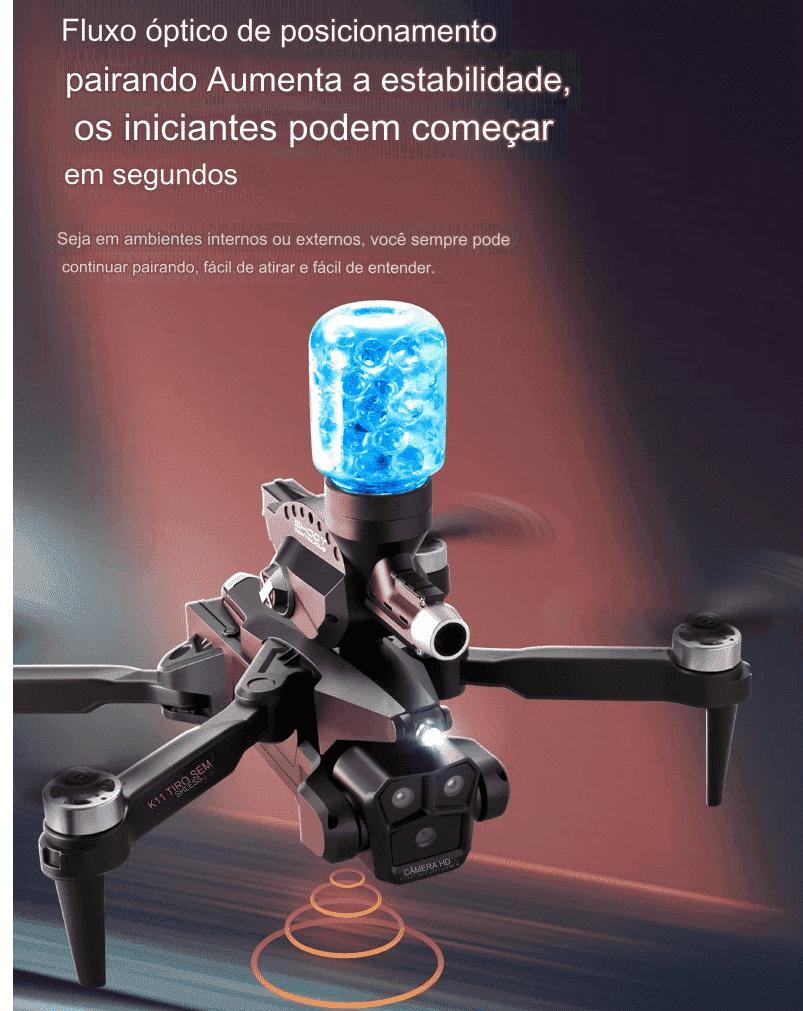 Miniatura Drone Três Câmeras K11 Max Sem Escova 8K Hd Wifi 5G Arma Gel