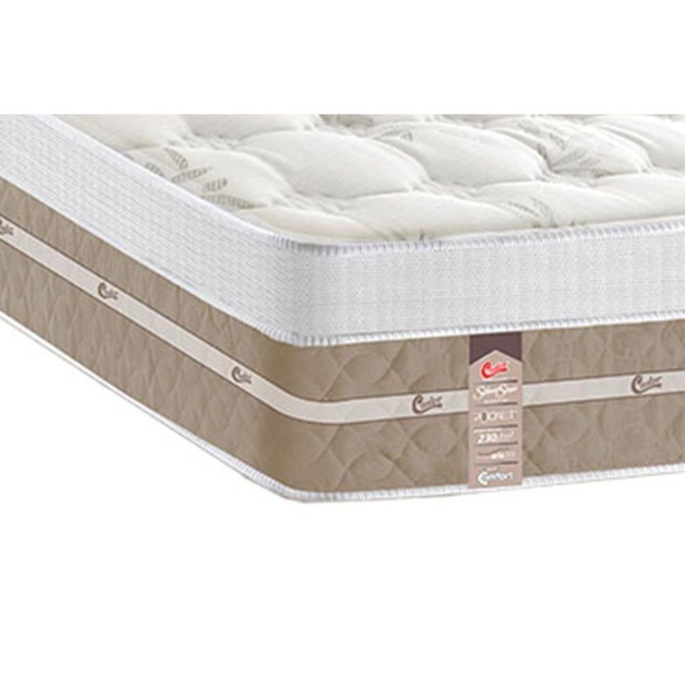 Miniatura Cama Box Baú King: Colchão Molas Castor Pocket Silver Star Air Max 3D + Base Clean(193X203)
