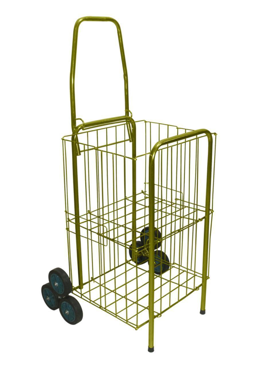 Miniatura Carrinho De Feira Dobrável Com 6 Rodas Subir Escada