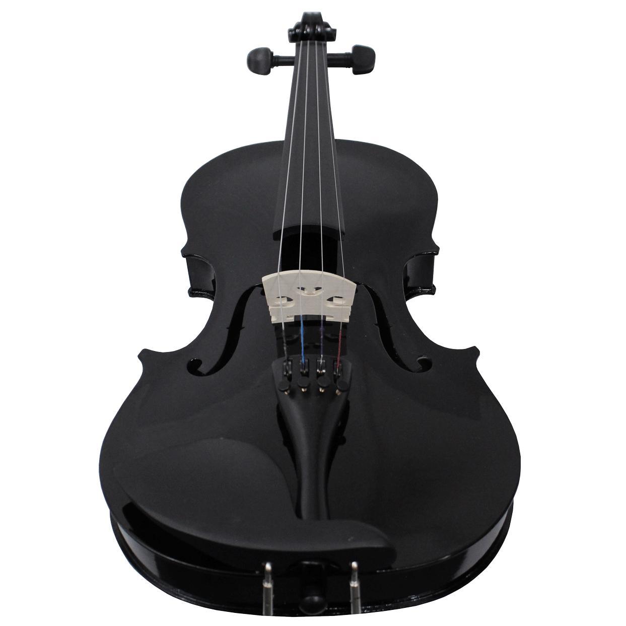 Miniatura Violino Iniciante Preto 4/4 Completo Madeira Laminada