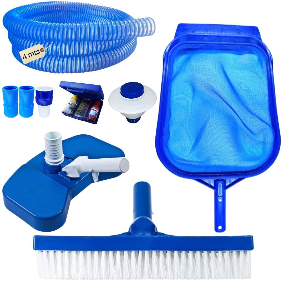 Miniatura Kit Limpeza Piscina Mangueira Silicone 6Mt Clorador E Estojo