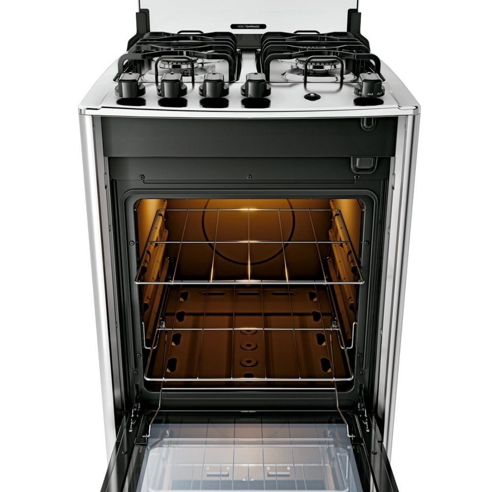 Miniatura Fogão 4 Bocas Espelhado Com Mesa Inox Dako Magister Inox Style Bivolt